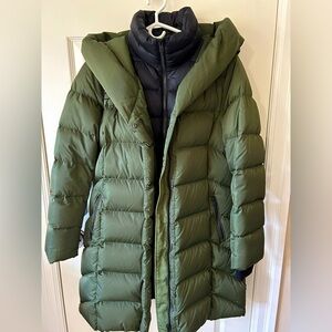 Soia and Kyo green down filled coat size Large